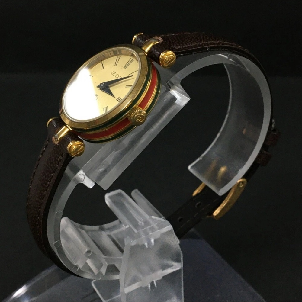 GUCCI 2000L Sherry Line Gold Women's Quartz Watch - Picture 4 of 10